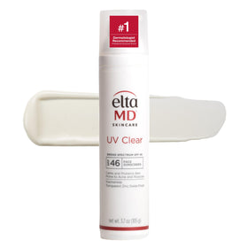 EltaMD front pump bottle showing product and easy dispensing benefit