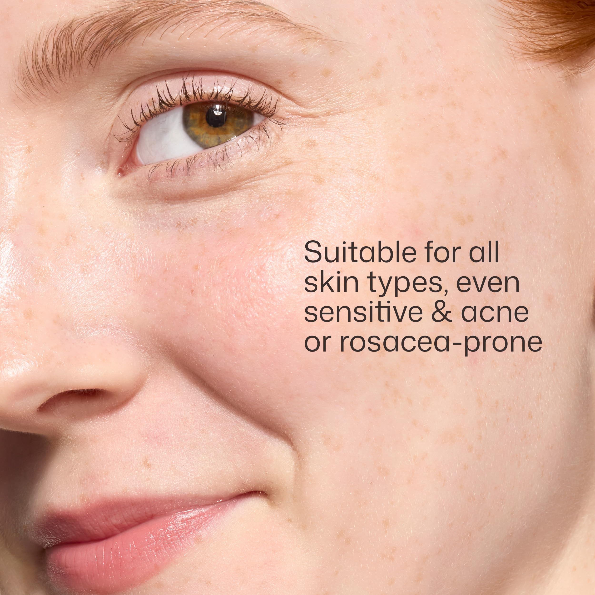 Ingredient and SPF label on EltaMD UV Clear bottle showing zinc oxide and niacinamide benefits
