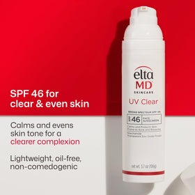 EltaMD pump dispensing sunscreen highlighting mess-free application benefit