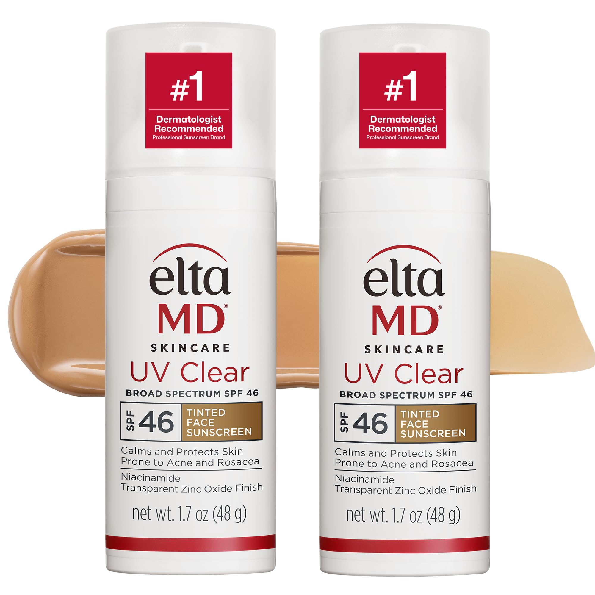 EltaMD front pump bottle showing branding and tinted sunscreen benefit