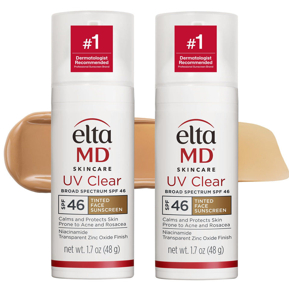 EltaMD front pump bottle showing branding and tinted sunscreen benefit