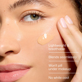 EltaMD swatch blended on skin demonstrating even tint and natural finish benefit