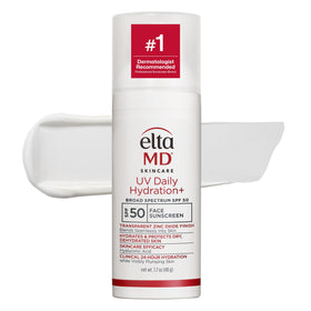 EltaMD front pump bottle showing product and brand, hygienic dispensing benefit