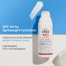 EltaMD UV Daily texture close-up illustrating lightweight moisturizing finish