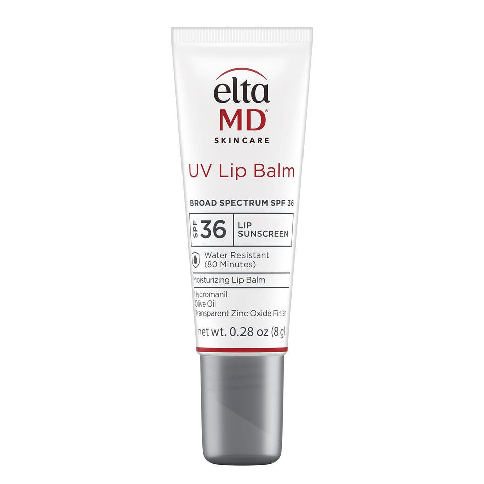 EltaMD tube front view showing SPF protection and compact design benefit