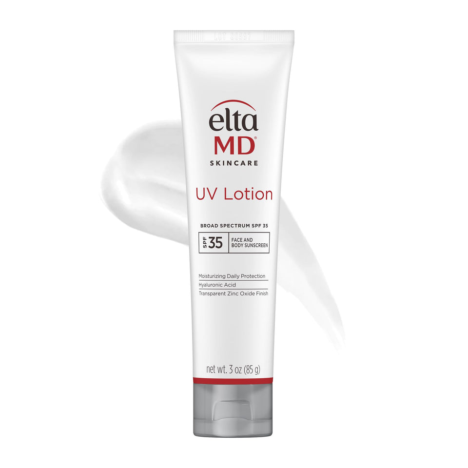 EltaMD UV Lotion front packaging shows SPF 35 and benefits