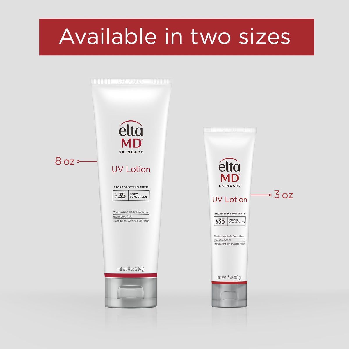 EltaMD 3.0 oz tube beside a coin to show compact travel size