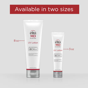 EltaMD 3.0 oz tube beside a coin to show compact travel size