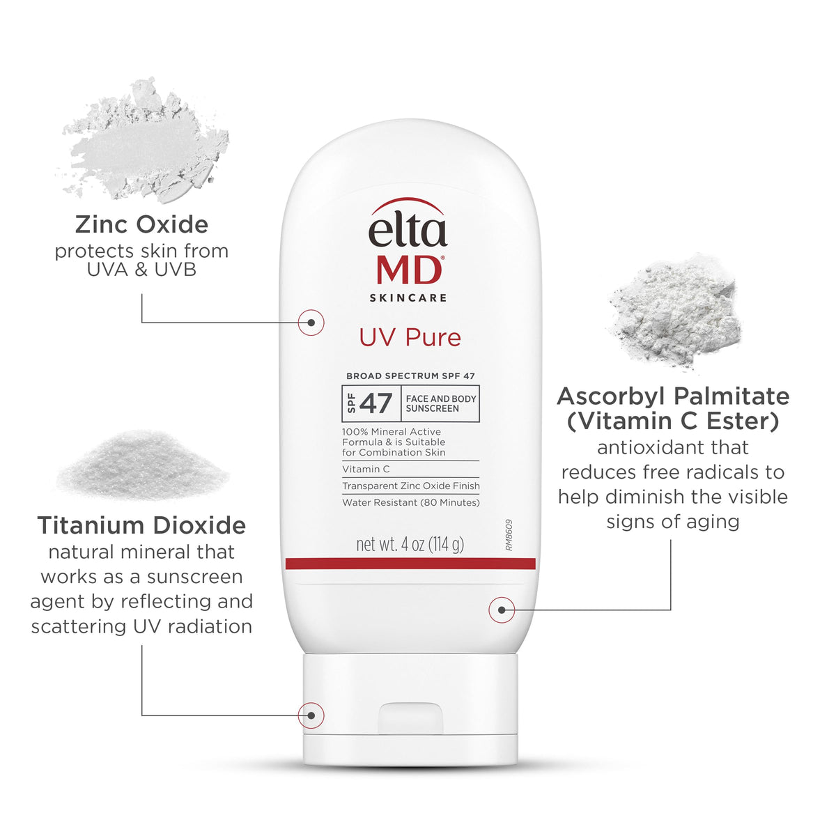 EltaMD UV Pure being applied to wet skin demonstrating water-resistant protection