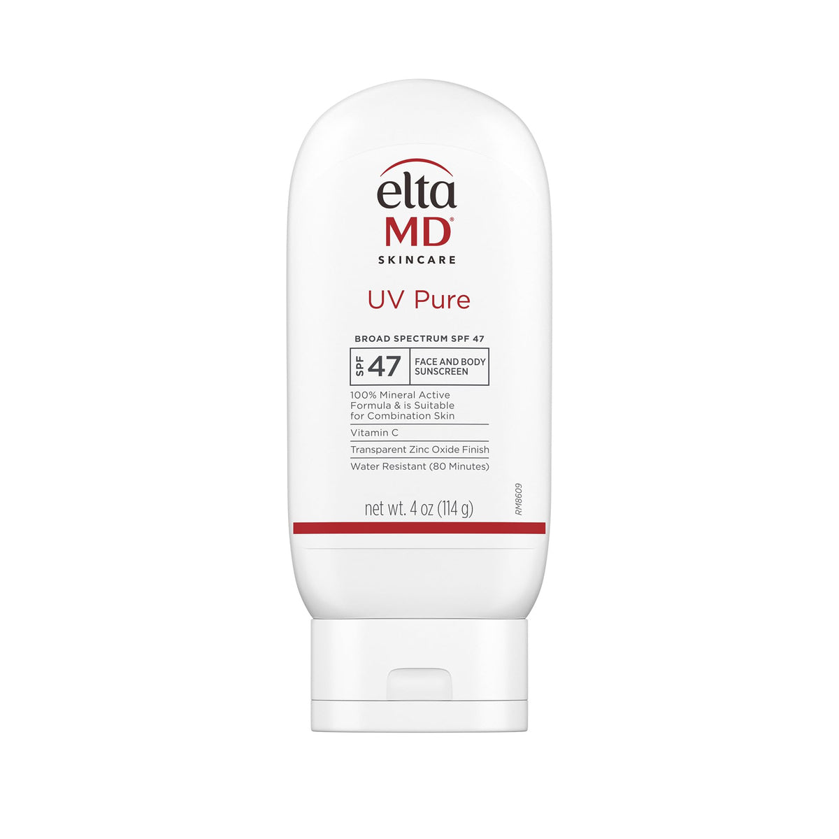 EltaMD UV Pure front packaging showing SPF 47 and 4 oz size for clear protection
