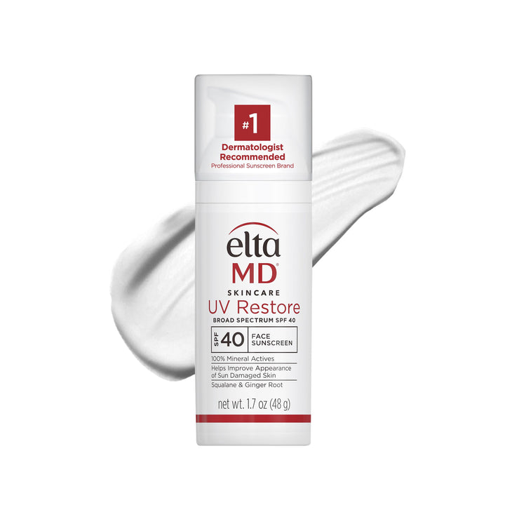 EltaMD UV Restore front packaging showing SPF 40 protection and tint benefit