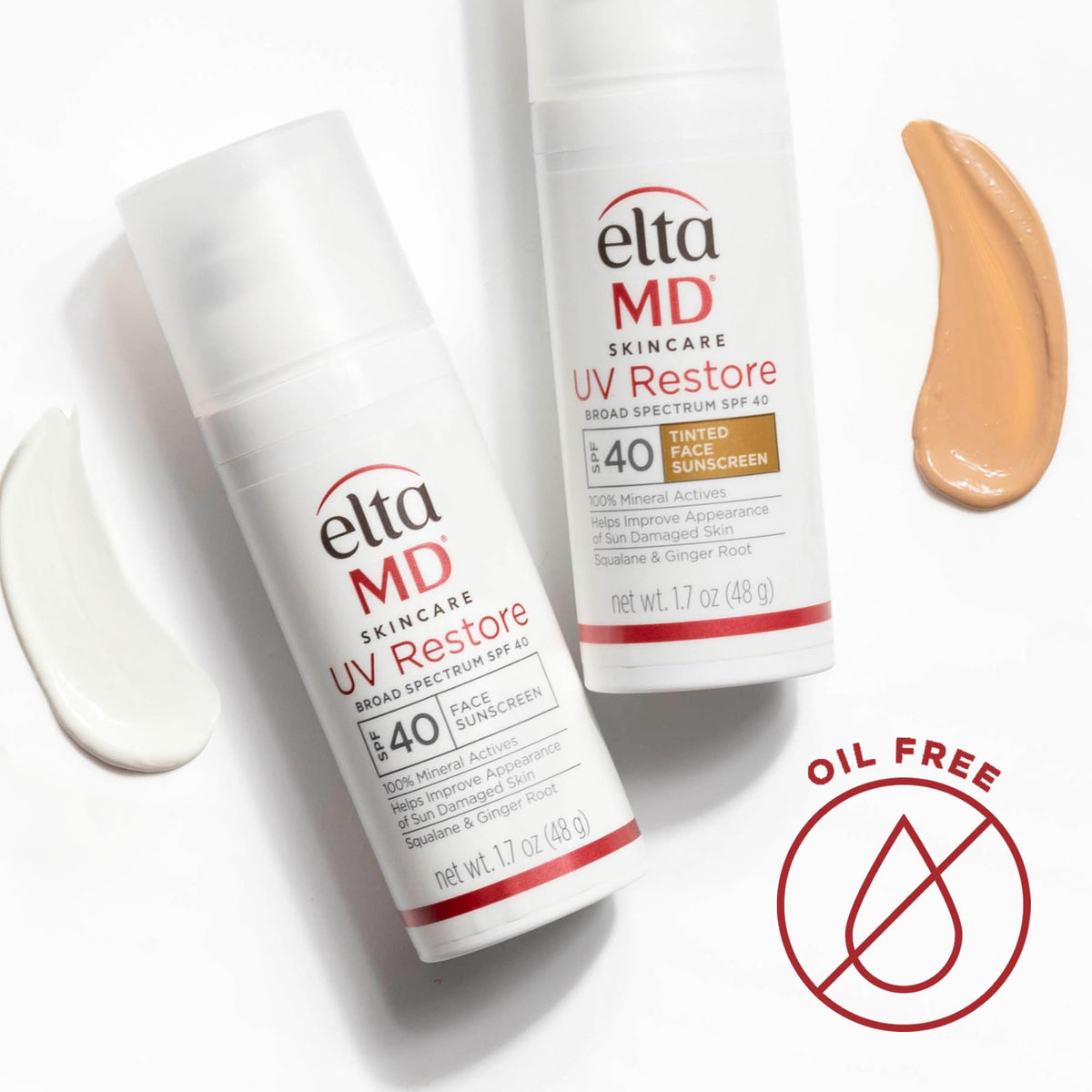 EltaMD tinted swipe on arm demonstrating color match and coverage benefit