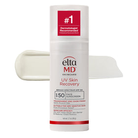 EltaMD front pump bottle showing branding and compact travel benefit