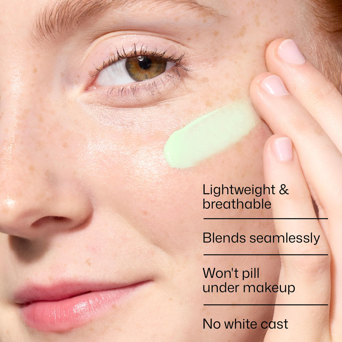 EltaMD green tint swatched on skin to neutralize redness and even tone