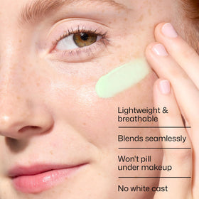 EltaMD green tint swatched on skin to neutralize redness and even tone