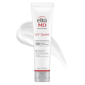 EltaMD front packaging showing SPF 50 and sport benefits for durable protection