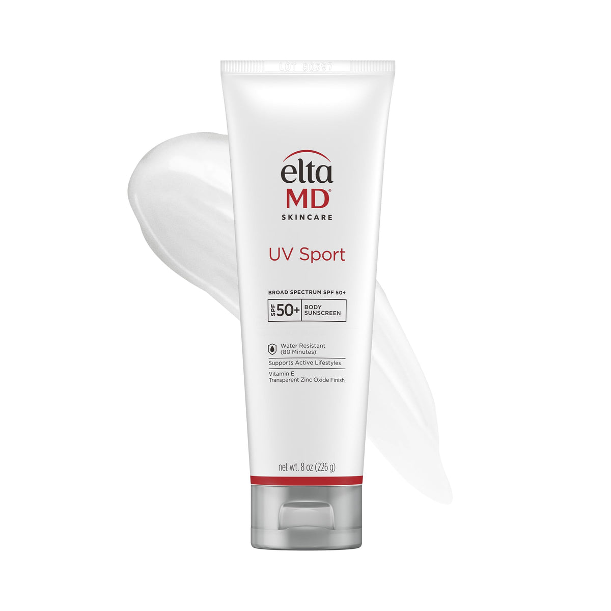 EltaMD UV Sport front tube showing SPF 50 for reliable protection