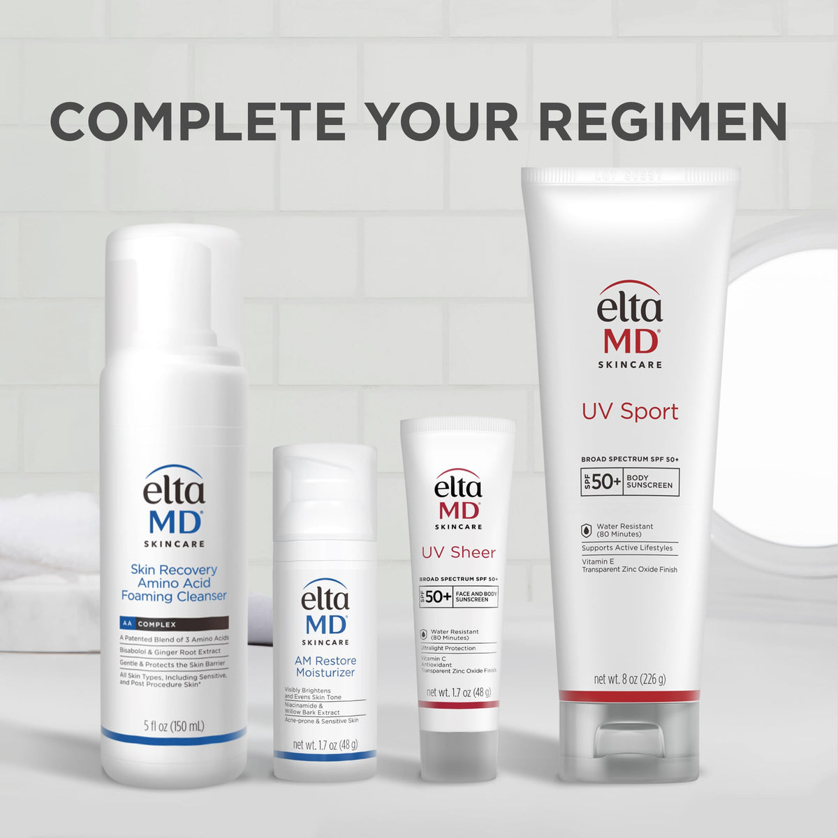 EltaMD label close-up highlighting zinc oxide formula and skin-friendly ingredients