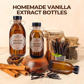 Elumeiro funnel and writable stickers with bottles for easy refilling and labeling