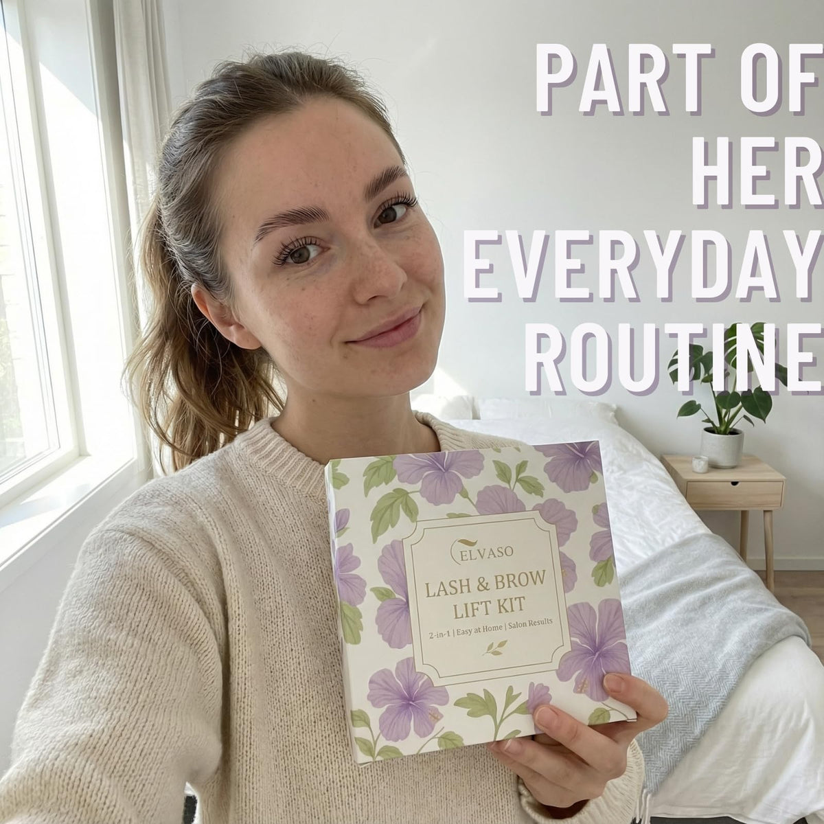 ELVASO lifestyle image on bathroom vanity illustrating routine-friendly beauty savings
