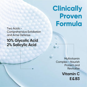 Elvira pad applied on hand showing easy use and fast exfoliation