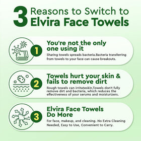 Elvira towel absorbing makeup demonstrating high absorbency benefit