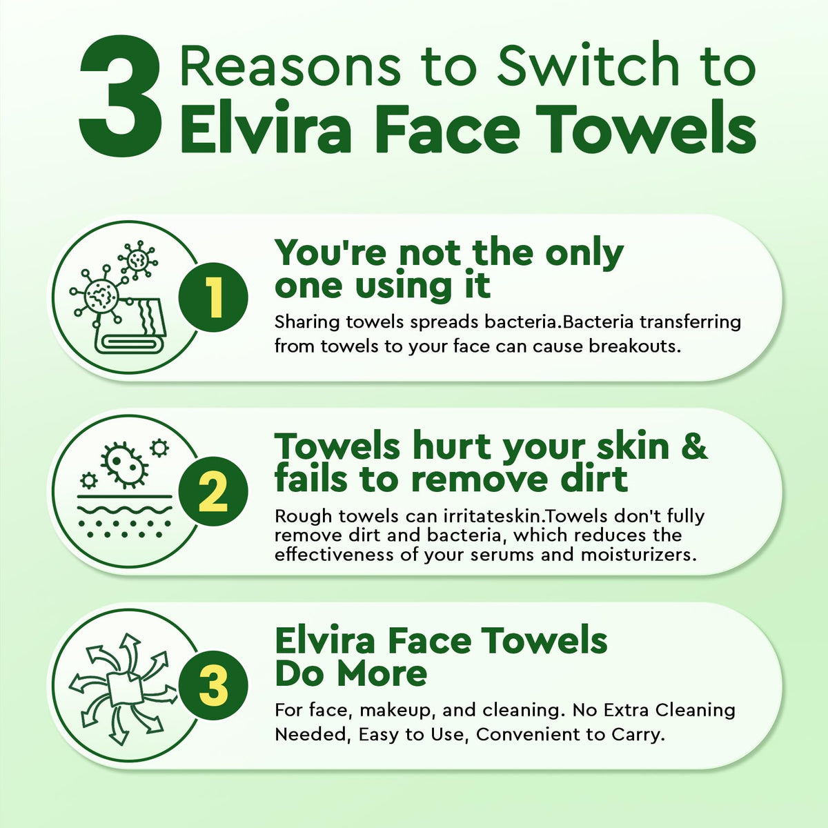 Hand holding an Elvira towel demonstrating soft thickness and absorbency