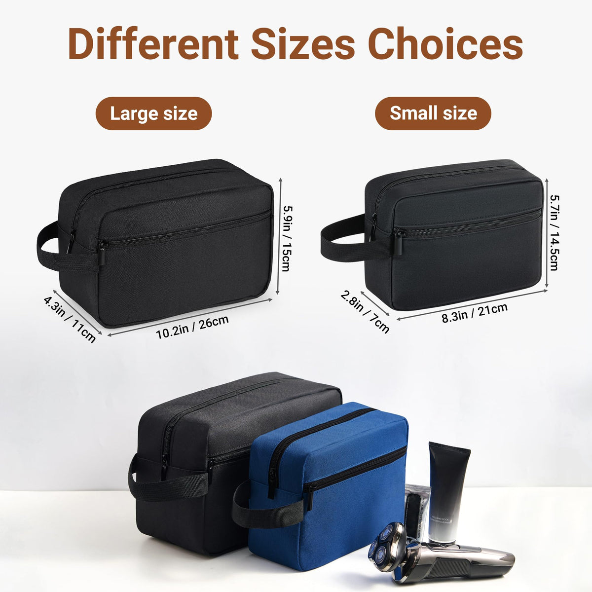 Elviros hanging hook in use freeing counter space during travel