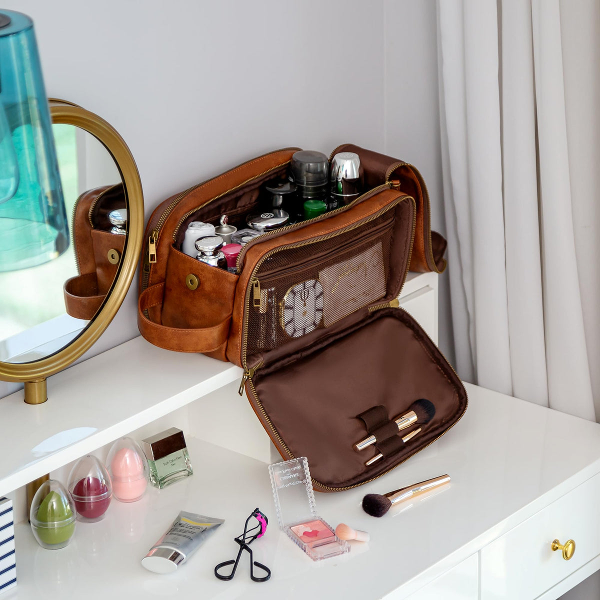 Elviros packed inside carry-on luggage illustrating travel-friendly compactness