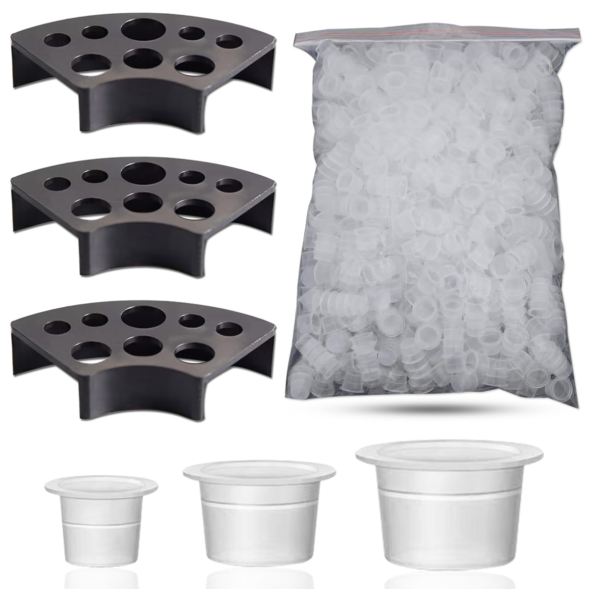 Emalla front packaging showing 303pcs kit and three black holders for organized setup