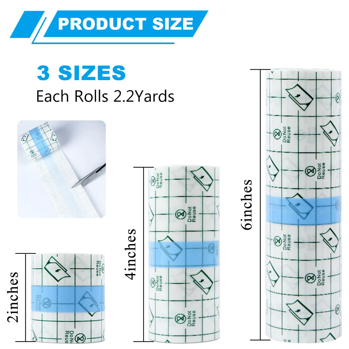 Emalla three rolls lined up highlighting size variety and convenient value