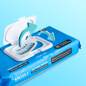 Emalla wipes next to ruler to show 7.87x5.9 inch size for full coverage