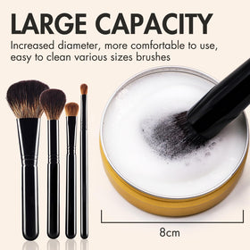 Embagol brush in use spinning on soap to remove makeup quickly