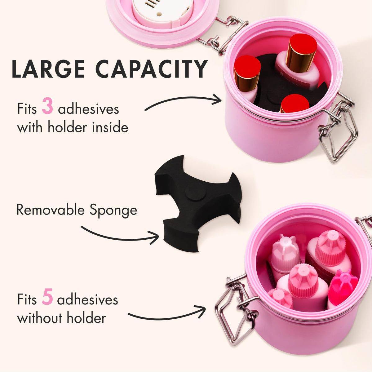 Embagol open tank illustrating expanded capacity with five to eight bottles for salons