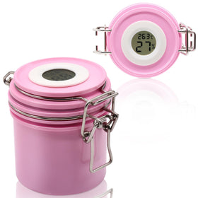 Embagol front view of pink airtight glue storage tank showing compact design and protection