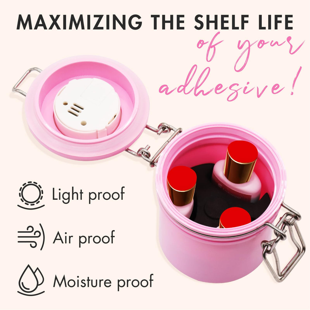 Embagol silicone seal close-up showing food-grade gasket that prevents moisture and leaks