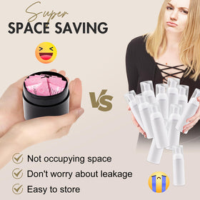 Hand holding an Embagol bag to show travel-ready size and airline-friendly convenience