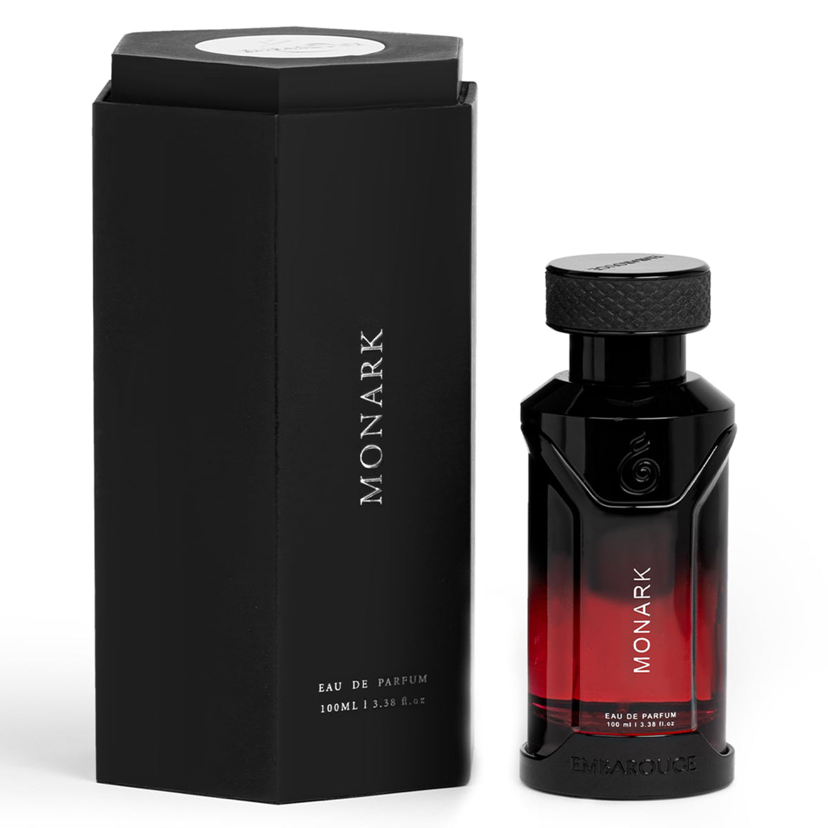 EMBAROUGE Monark front bottle view showing elegant shape and presence