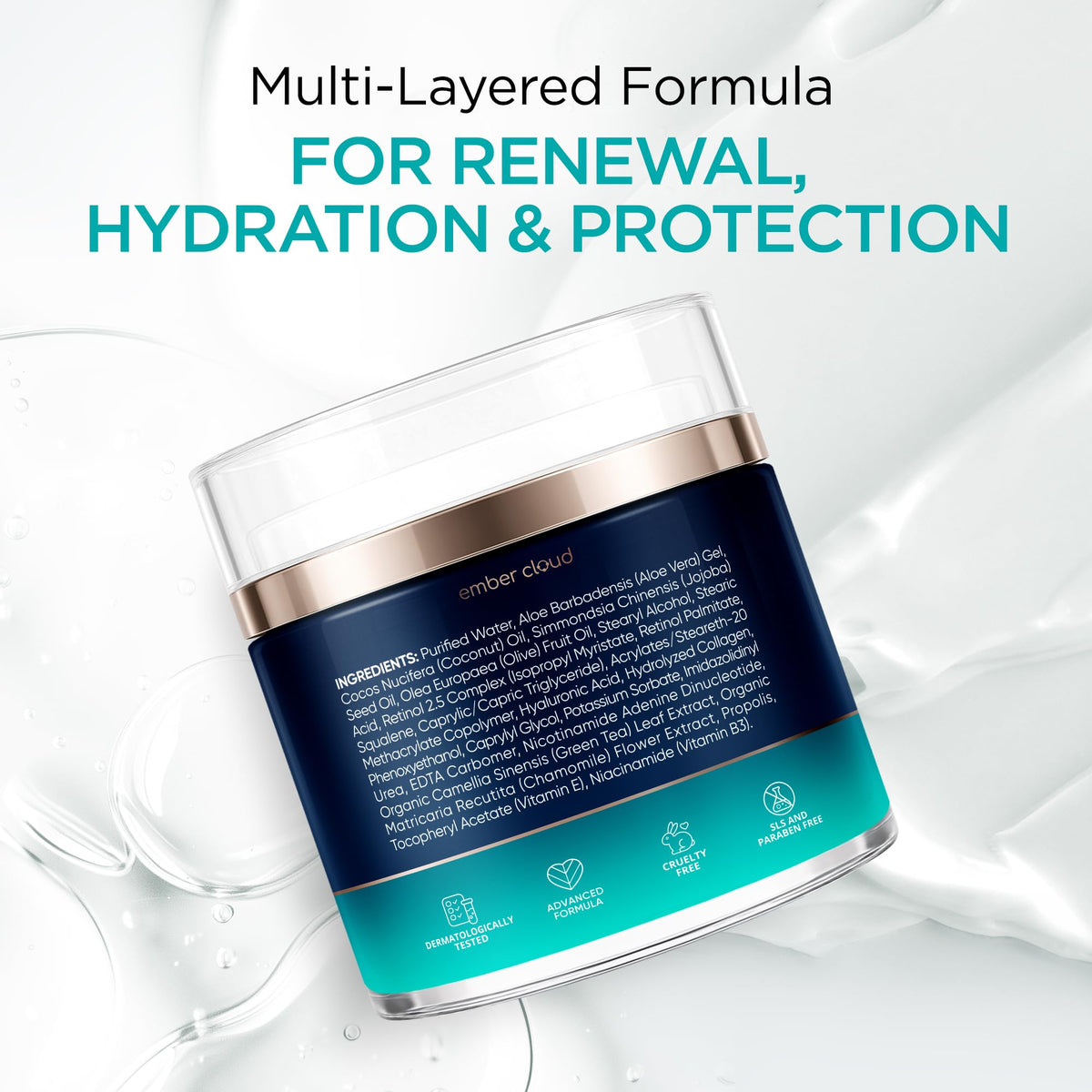 Ember Cloud pump dispensing cream demonstrating hygienic application benefit