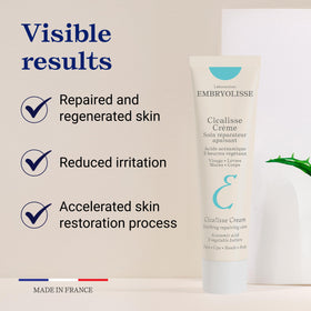 Embryolisse Cicalisse being applied to hand demonstrating soothing and restorative benefit