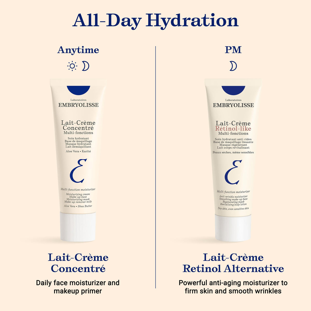 Embryolisse cream applied on model skin showing smoothing and radiant finish