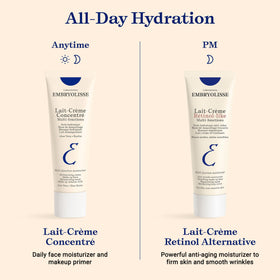 Embryolisse cream applied on model skin showing smoothing and radiant finish