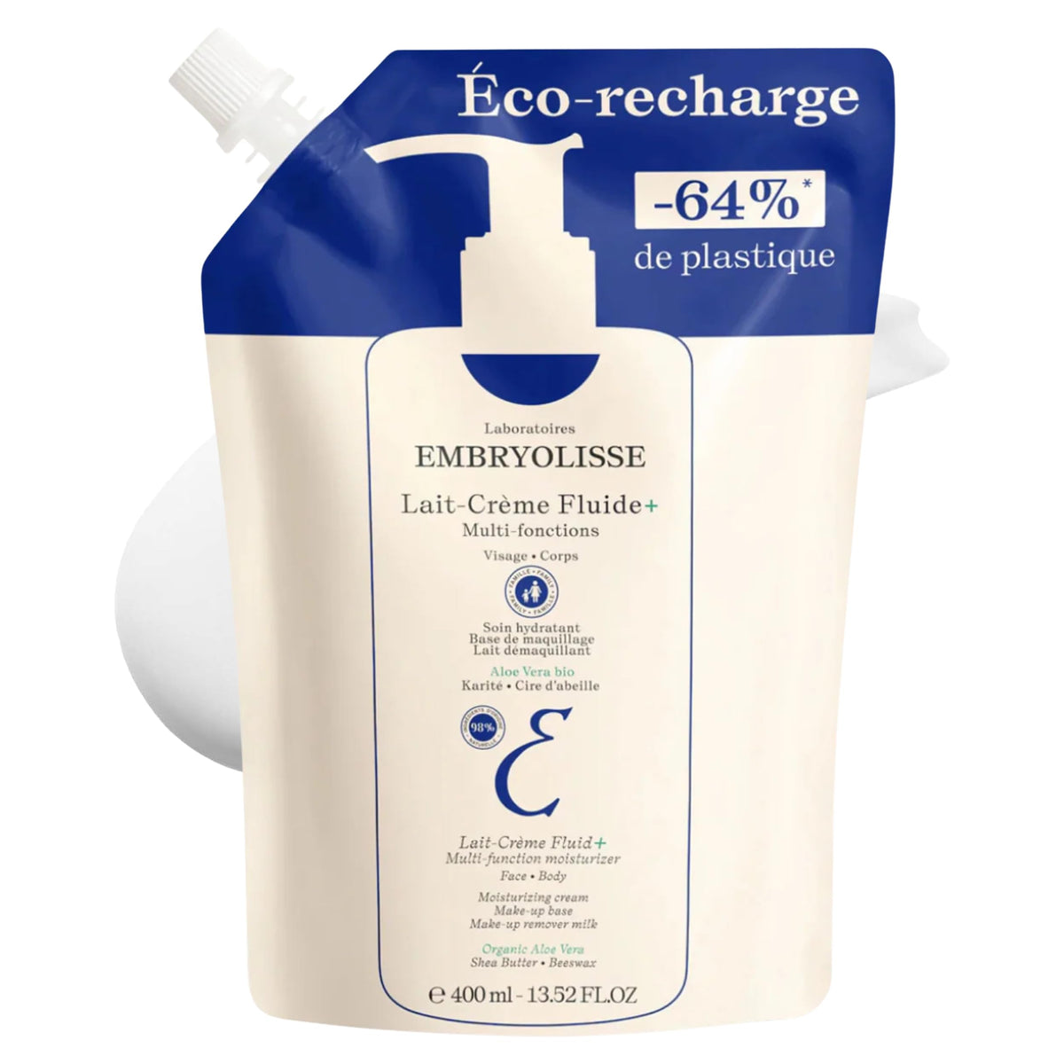 Embryolisse front packaging highlighting product benefits and lightweight design