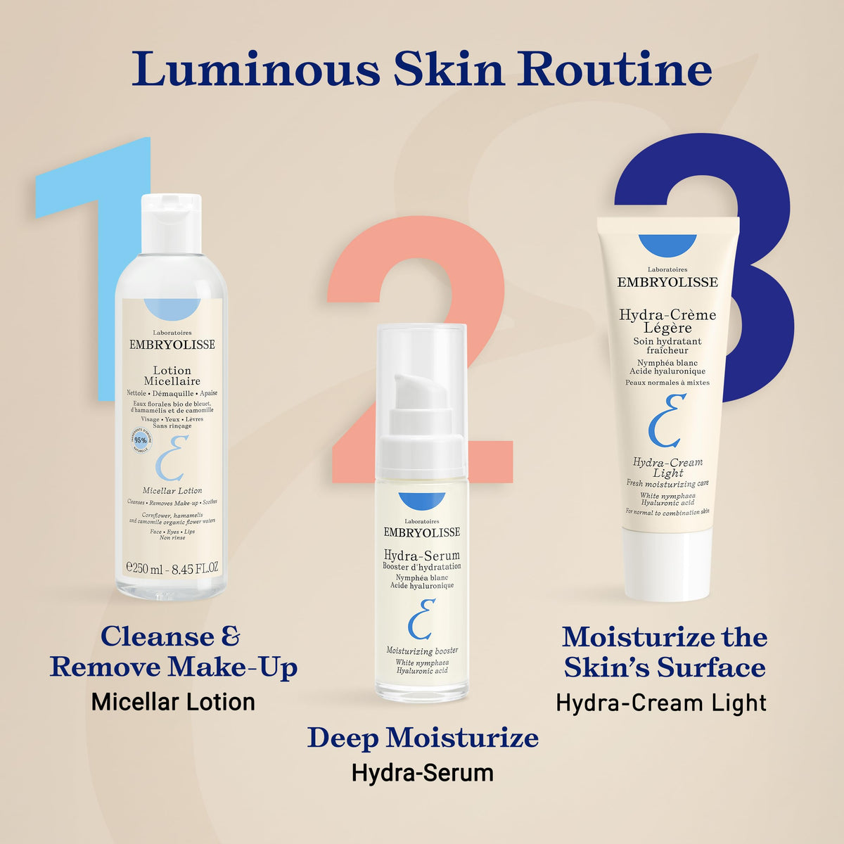 Embryolisse in a bright bathroom scene showing everyday skincare routine benefit