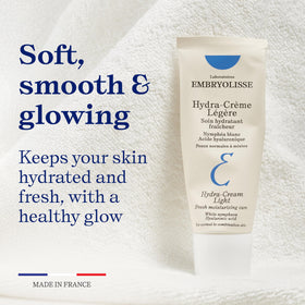 Embryolisse gel squeezed on hand demonstrating absorbency and non-greasy finish