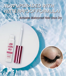 EMEDA glue texture close-up highlighting quick-dry waterproof formula benefit
