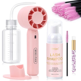 EMEDA kit front packaging showing full lash cleaning set and tools for fast prep