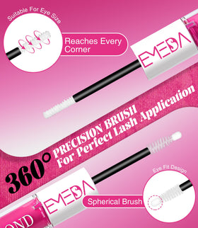 EMEDA two 6ml tubes beside a ruler showing compact, travel-friendly size