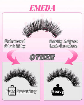 EMEDA faux mink lash texture close-up offering lightweight natural look benefit
