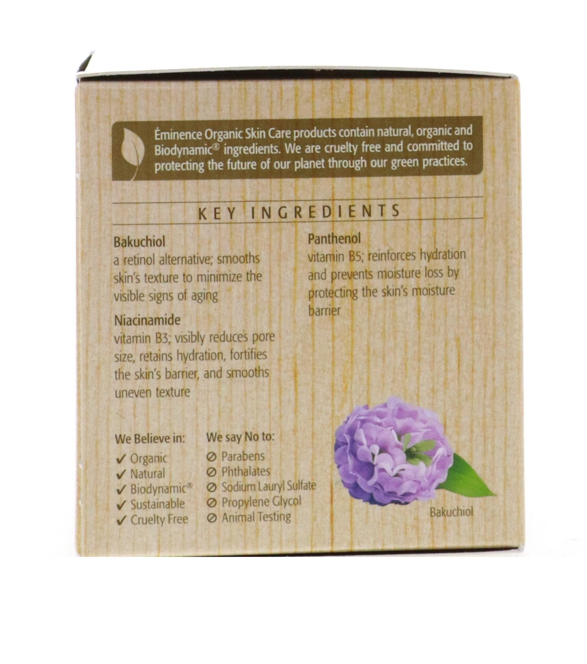 Eminence moisturizer applied on hand demonstrating smooth spread and hydration